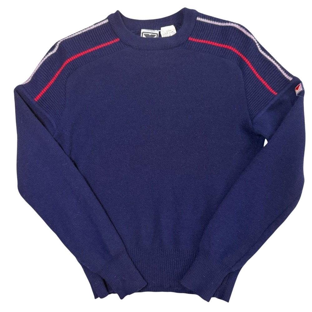 Vintage 90s Obermeyer 100% Wool Pullover Ski Sweater Womens S Alpine Lodge